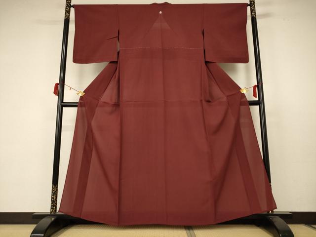 平和屋着物＊夏物　色無地　変わり絽　海老茶色　松坂屋扱い　正絹　逸品　未使用　AABC3438jd