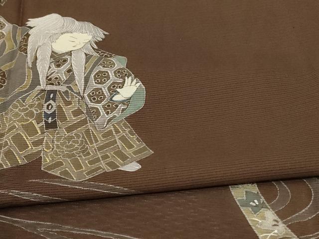 平和屋着物＊夏物　訪問着　変わり絽　人物文　能　正絹　逸品　AABC3442jd_4
