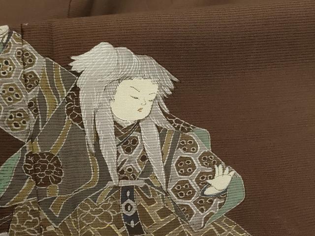 平和屋着物＊夏物　訪問着　変わり絽　人物文　能　正絹　逸品　AABC3442jd_5