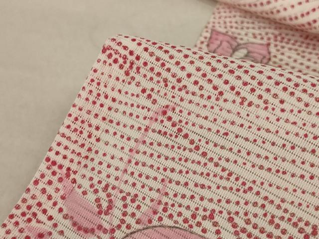 平和屋着物＊夏物　小紋　絽　立波花文　洗える着物　AABC3467jd_6