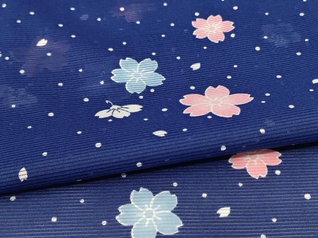 平和屋着物＊夏物　小紋　絽　舞桜文　洗える着物　AABC3479jd_4