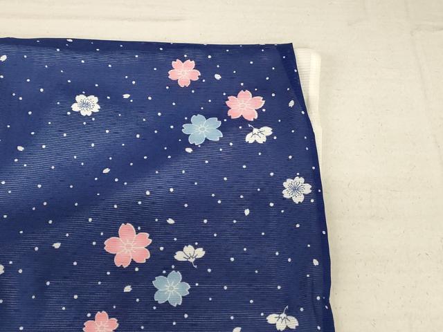 平和屋着物＊夏物　小紋　絽　舞桜文　洗える着物　AABC3479jd_6