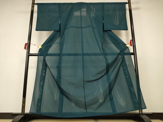 平和屋着物＊夏物　訪問着　絽　草花文　洗える着物　AABC3481jd