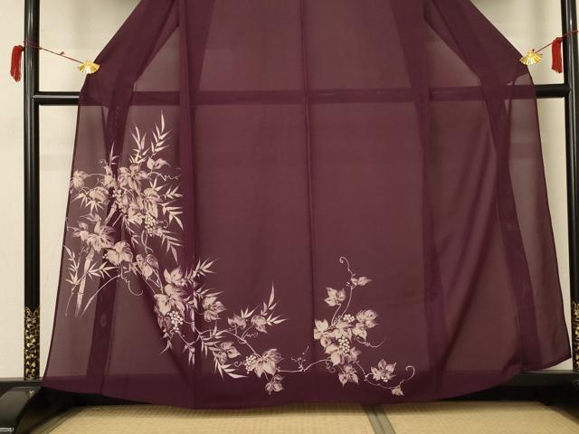 平和屋着物＊夏物　訪問着　絽　笹竹文　正絹　逸品　AABC3489jd_2
