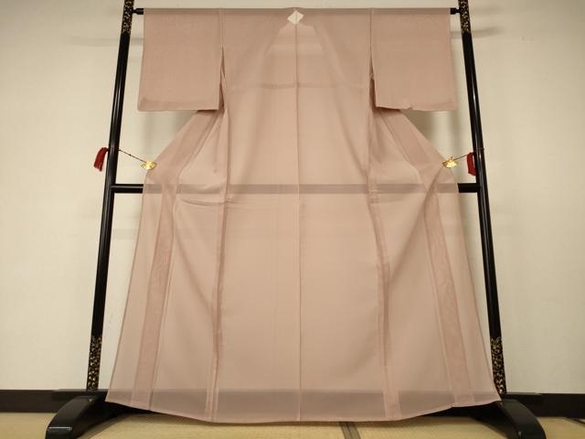 平和屋着物＊夏物　色無地　紗　洒落柿色　正絹　逸品　AABC3494jd