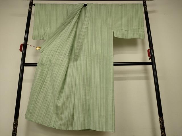 平和屋着物∴夏物　男性　阿波しじら織　浴衣　縞　綿　逸品　AABC3504jd_1