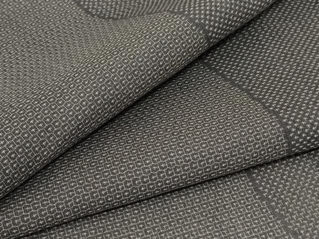 平和屋着物＊夏物　結城紬　夏結城　100亀甲　よろけ縞　正絹　逸品　未使用　AABC3505jd