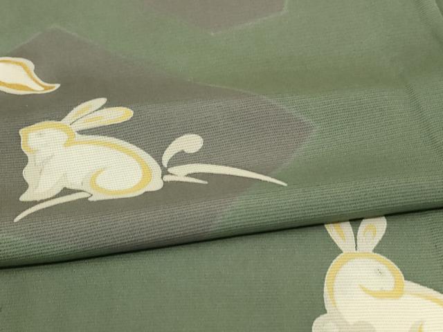 平和屋着物＊夏物　訪問着　絽　兎　さが美扱い　正絹　逸品　AABC3514jd_4