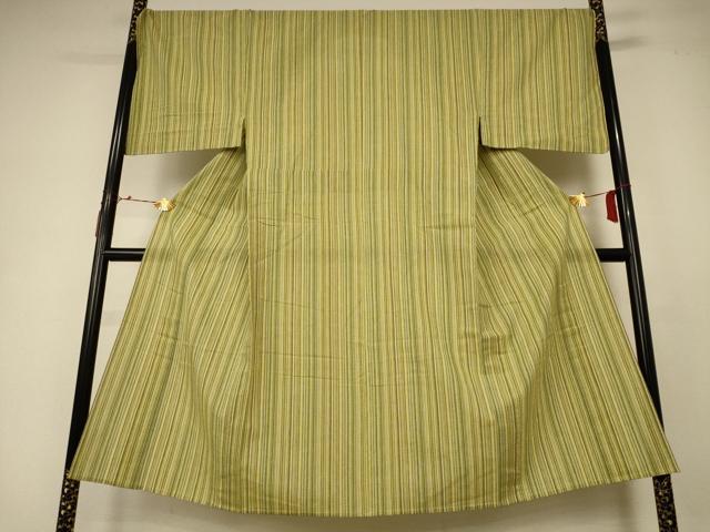 平和屋着物∴夏物　男性　阿波しじら織　浴衣　縞　キングサイズ　綿　逸品　AABC3515jd