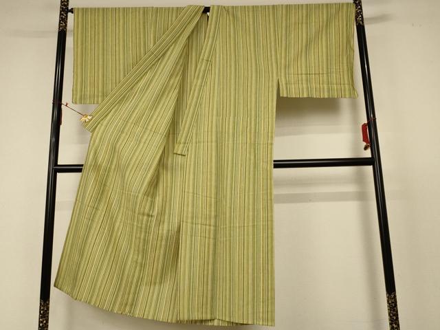 平和屋着物∴夏物　男性　阿波しじら織　浴衣　縞　キングサイズ　綿　逸品　AABC3515jd_1