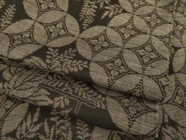 平和屋着物●本場大島紬　カタス9マルキ　七宝文　正絹　逸品　AABC3540ck