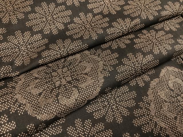 平和屋着物●本場大島紬　一元7マルキ　花尽くし　正絹　逸品　AABC3650ph