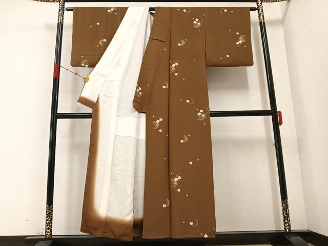 平和屋着物○上質な小紋 雪輪桜文 金彩 正絹 逸品 AABC3651ph