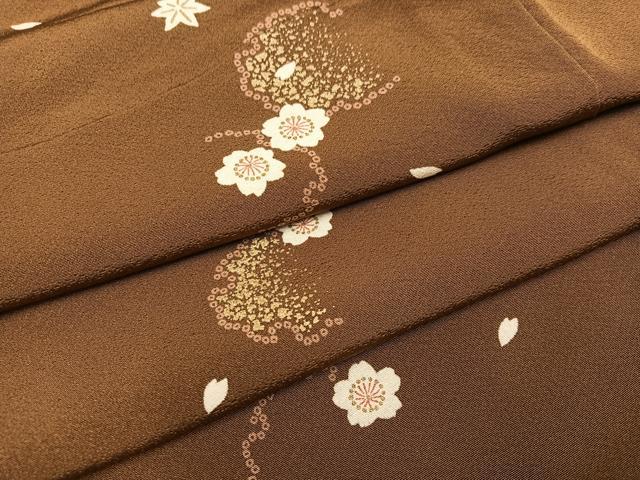 平和屋着物●上質な小紋　雪輪桜文　金彩　正絹　逸品　AABC3651ph 平和屋着物○上質な小紋 雪輪桜文 金彩 正絹 逸品 AABC3651ph