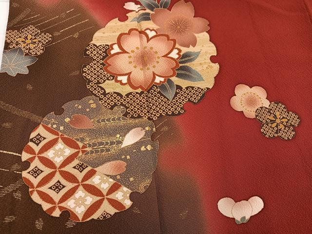 平和屋着物○豪華振袖・長襦袢(無双仕立て)セット 作家物 紅型 舞蝶文