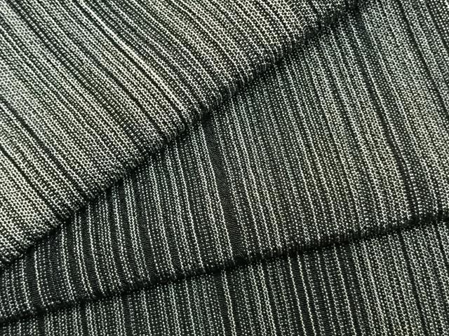 平和屋着物▽お召　単衣　縞　正絹　逸品　AABC3740fy