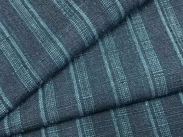 平和屋着物▽上質な紬　単衣　縞　正絹　逸品　AABC3749fy