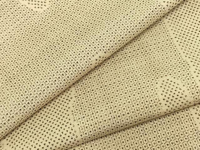 平和屋着物▽本場大島紬　単衣　160亀甲　幾何学文様　正絹　逸品　AABC3777fy