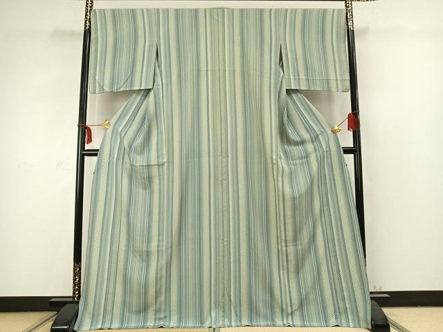 平和屋着物▽上質な小紋 単衣 間道 正絹 逸品 AABC3779fy