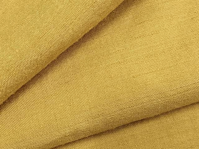 平和屋着物▽男性　紬　単衣　色無地　芥子色　キングサイズ　正絹　逸品　AABC3791fy