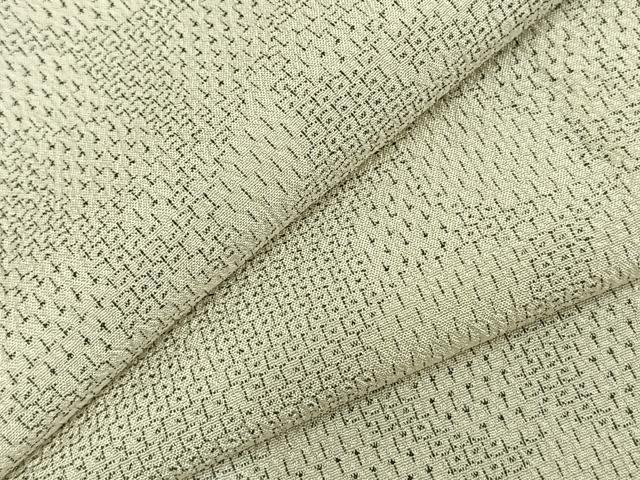 平和屋着物▽本塩沢　単衣　蔦の葉文　正絹　逸品　AABC3797fy