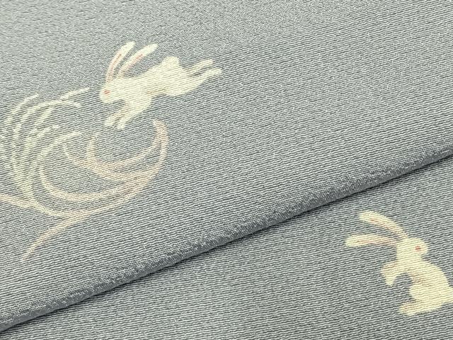 平和屋着物▽上質な小紋　単衣　兎　正絹　逸品　AABC3803fy_4
