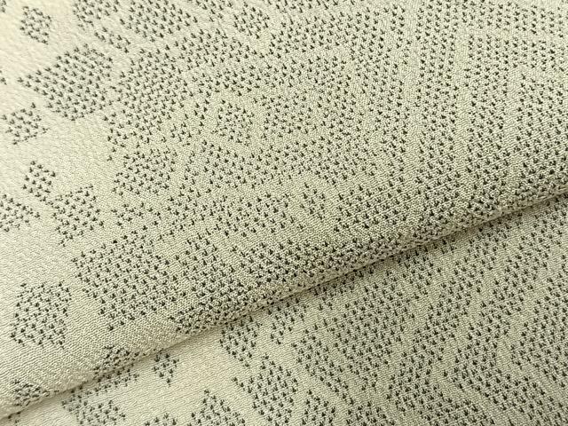 平和屋着物▽本塩沢 単衣 幾何学文様 正絹 逸品 AABC3813fy