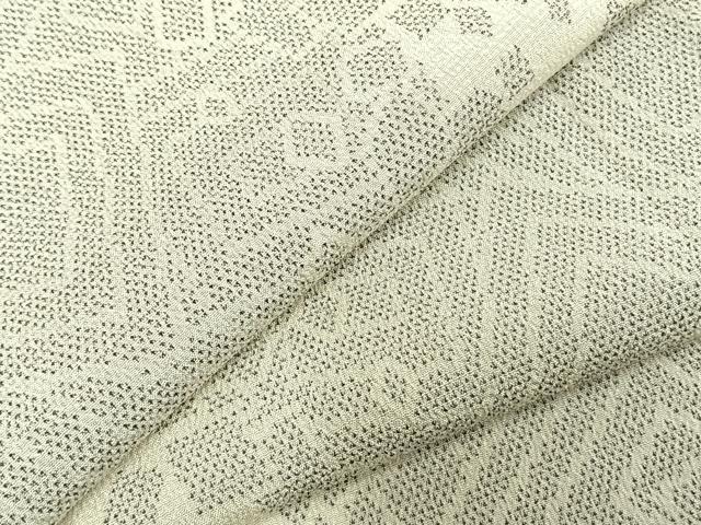 平和屋着物▽本塩沢　単衣　幾何学文様　正絹　逸品　AABC3813fy