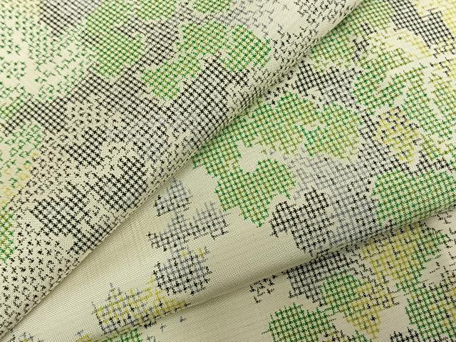 平和屋着物▽本場大島紬　白大島　単衣　風景文　正絹　逸品　未使用　AABC3842fy