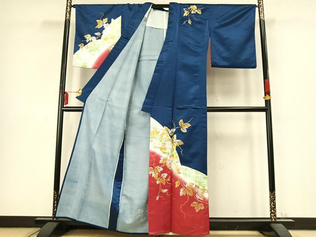 平和屋着物▽訪問着　単衣　蔦の葉文　金彩　洗える着物　AABC3849fy 平和屋着物▽訪問着 単衣 蔦の葉文 金彩 洗える着物 AABC3849fyの通販