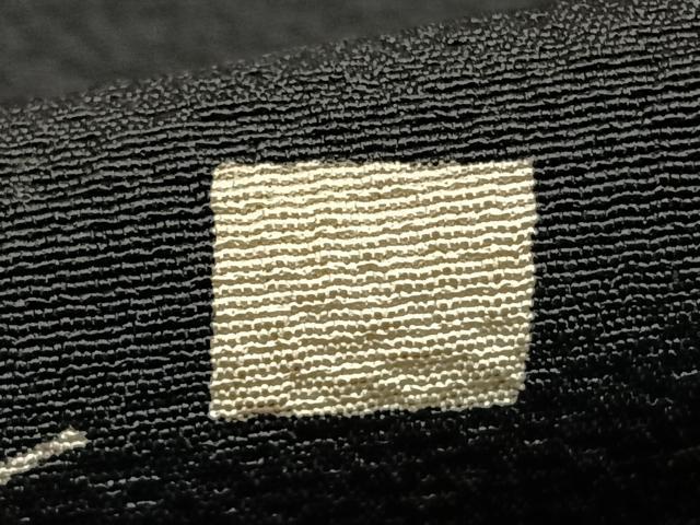 平和屋着物▽上質な小紋 単衣 幾何学文様 黒地 正絹 逸品 AABC3858fy