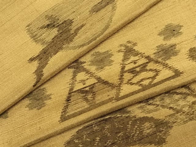 平和屋着物▽上質な紬　単衣　トンボ　蜻蛉　勝虫　蝶　燕　鯉　正絹　逸品　AABC3860fy