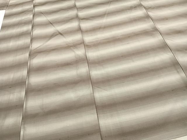 平和屋着物▽上質な紬 単衣 横段文 正絹 逸品 AABC3868fy