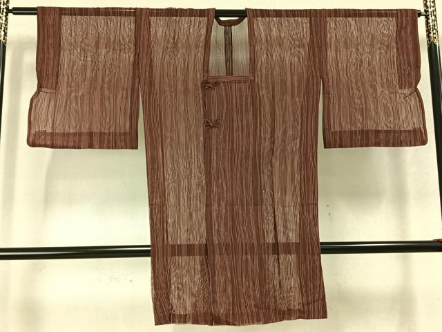 平和屋着物▽道行コート　スリーシーズン　春夏秋　塵除け　変わり縞　正絹　逸品　AABC3897fy