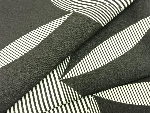 平和屋着物▽小紋　単衣　縞　洗える着物　AABC3912fy