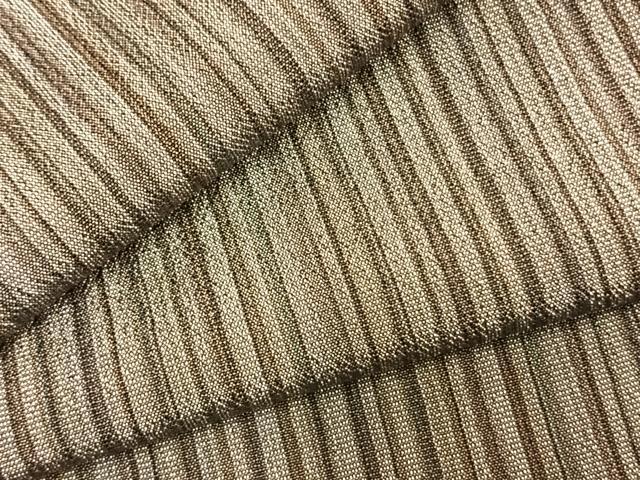 平和屋着物▽本塩沢　単衣　縞　正絹　逸品　AABC3960fy