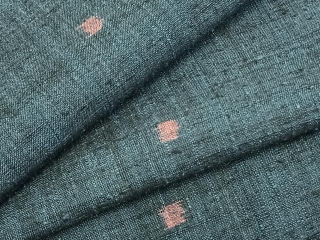 平和屋着物▽上質な紬　単衣　抽象文様　正絹　逸品　AABC3971fy