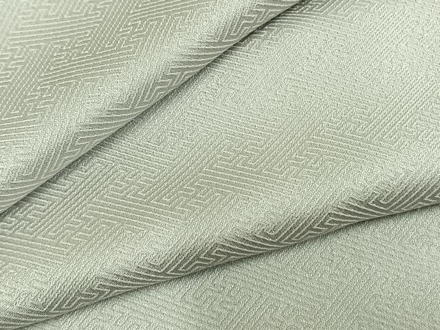 平和屋着物▽上質な色無地　単衣　紗綾形地紋　白花色　正絹　逸品　AABC4006fy