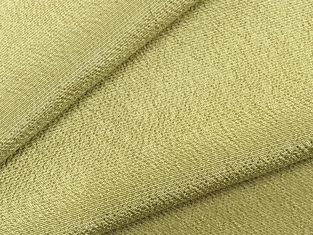 平和屋着物▽上質な色無地　単衣　若菜色　正絹　逸品　未使用　AABC4031fy