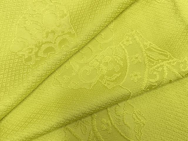 平和屋着物▽上質な色無地　単衣　若苗色　正絹　逸品　AABC4032fy