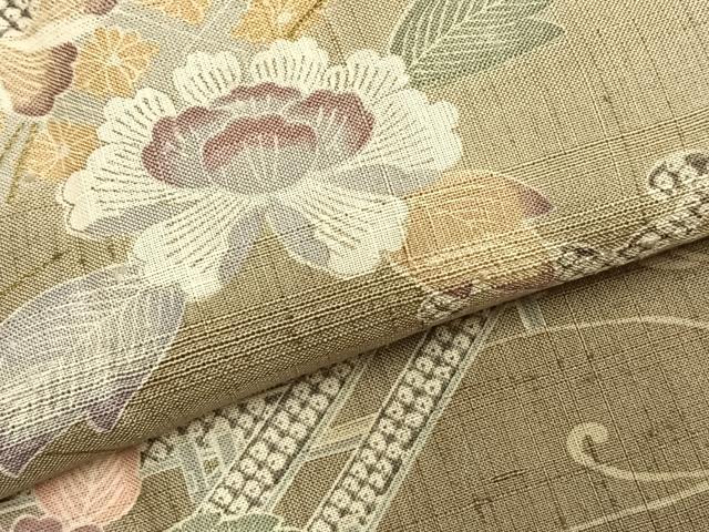 平和屋着物▽染織の名門　しょうざん  生紬　訪問着　単衣　草花文　暈し染め　金彩　正絹　逸品　AABC4048fy 平和屋着物▽染織の名門 しょうざん 生紬 訪問着 単衣 草花文