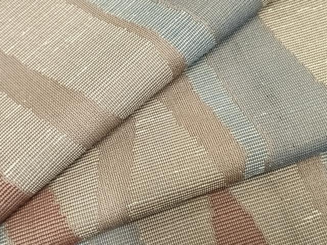 平和屋着物▽上質な小紋　単衣　変わり縞　正絹　逸品　AABC4093fy