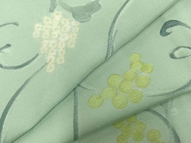 平和屋着物▽上質な小紋　単衣　地紋起こし　花唐草文　正絹　逸品　AABC4101fy