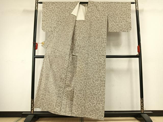 平和屋着物▽小紋 単衣 花尽くし 綿 AABC4118fy