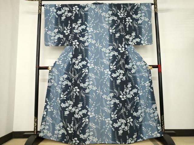 平和屋着物●上質な小紋　草花文　正絹　逸品　AABC4125ck