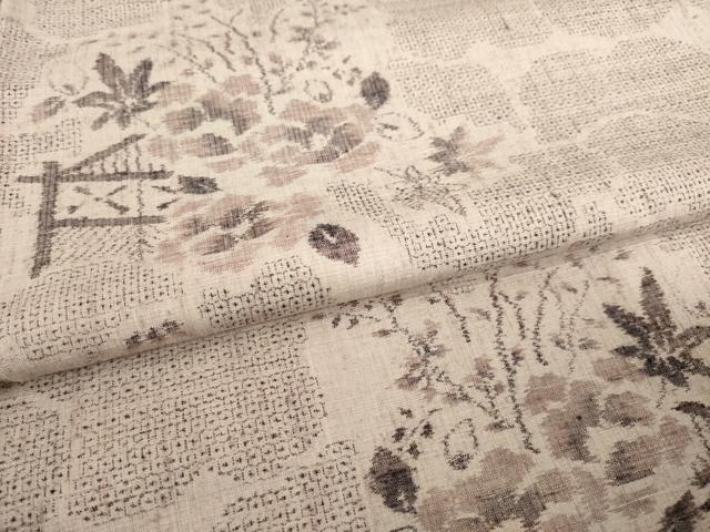 平和屋着物○本場結城紬 重要無形文化財 100亀甲 花籬文 正絹