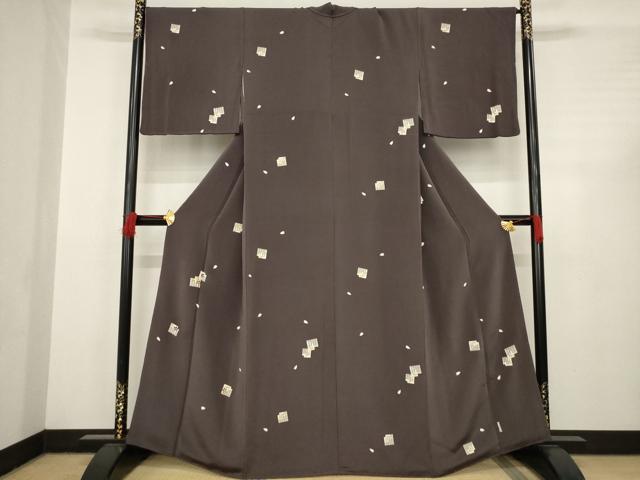 平和屋着物●上質な小紋　刺繍　源氏香花文　金彩　正絹　逸品　AABC4181ck