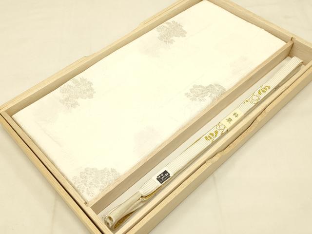 平和屋本店●和装小物　帯締め・帯揚げセット　礼装用　高麗組 綾出し　色紙花文　金糸　逸品　未使用　AABC4266ay