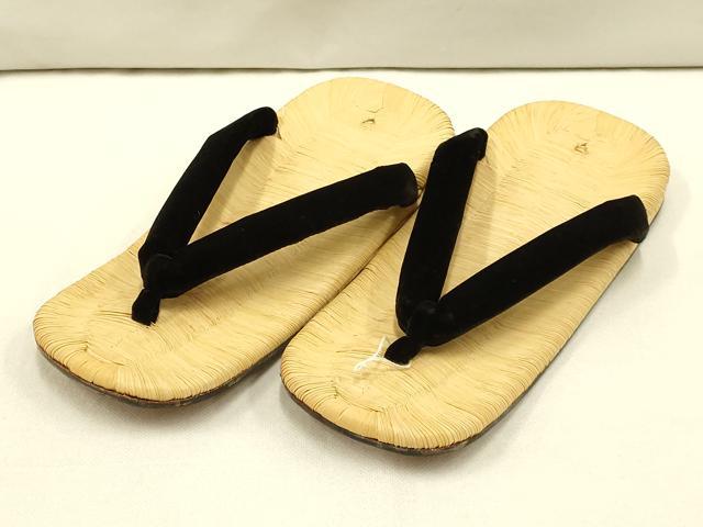 平和屋着物●男性　和装小物　雪駄　畳表　本革底　逸品　AABC4321ay