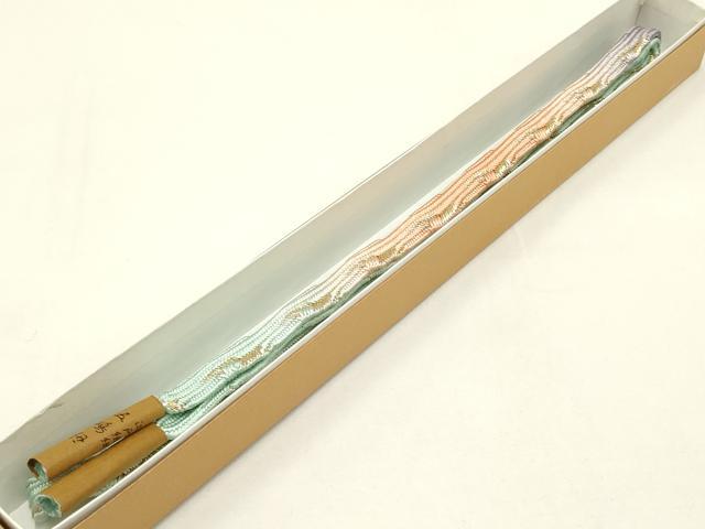 平和屋着物●無形文化財　江戸組紐　五嶋紐　帯締め　貝ノ口組 浮舟　暈し　金銀糸　逸品　新品　AABC4340ay